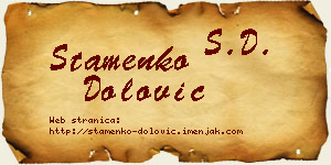 Stamenko Dolović vizit kartica
